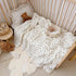 47x59 Inches BuLuTu Pansy Flower Pattern Toddler Quilt Crib Size, Muslin Cotton Kids Comforter with Lace Edges, Chic