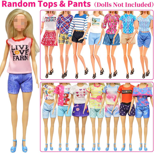 Ecore Fun 39 Pcs Doll Clothes and Accessories, 3 Fashion Dresses, 10 Slip Dresses, 3 Tops, 3 Pants for 11.5 inch Dolls