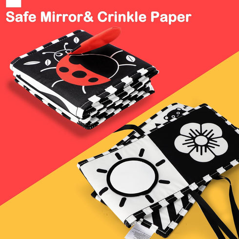 Black and White Baby Toys, High Contrast Newborn Sensory Toys for Brain Development, Infant Visual Stimulation