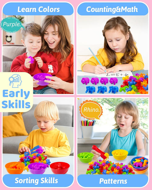 Counting Animals Montessori Toys for 2-5 Years Old, Preschool Learning Activities, Educational Gifts for Kids