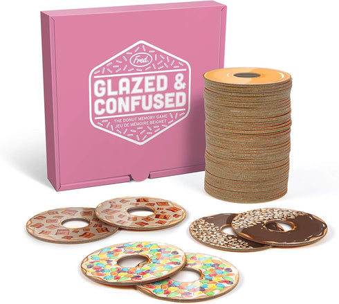 Genuine Fred Glazed and Confused Donut Memory Game - Includes 48 Donuts with 24 Toppings, Great Family Game