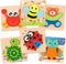 Coogam Wooden Jigsaw Puzzle Set, 6 Pack Animal Shape Montessori Toy for Early Learning Gift Game