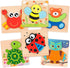 Coogam Wooden Jigsaw Puzzle Set, 6 Pack Animal Shape Montessori Toy for Early Learning Gift Game
