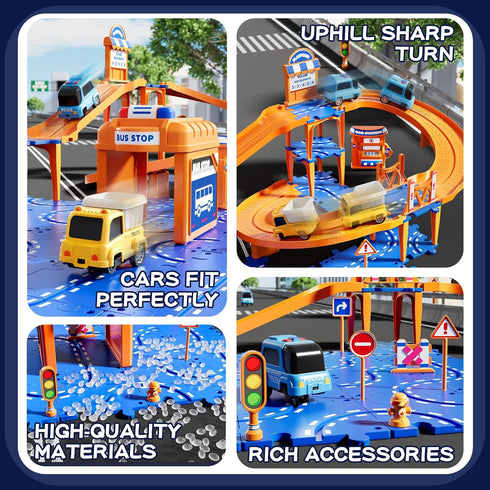 NIPLOOOW Set 3-5, Set, 3 4 5 6 3 4 5 6 7 8 Puzzle Race Car Track for Kids Floor Puzzle Track Car Toddler Toys for Years