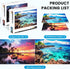2 Pack 1000 2000 Piece Puzzles for Adults - Beach, Coconut Tree, Reef Landscape Jigsaw Puzzles - Pieces Total