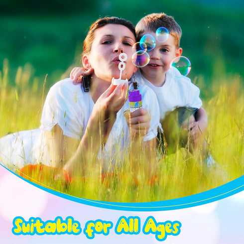 Outdoor Bubbles - 2 oz Bubble Blower Solution with Wands - Summer Fun Toys for Kids and Adults (4)
