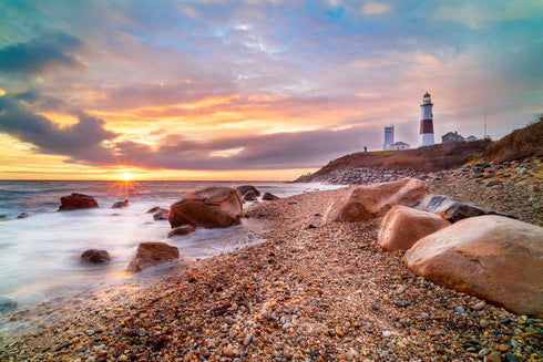 Montauk Lighthouse Puzzle - 1000 Pieces Jigsaw for Adults, Scenic National Parks Ocean Landscape