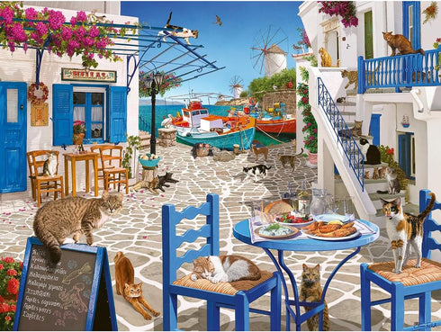 1500 Ravensburger Cats of Mykonos Piece Jigsaw Puzzle | Great Group Activity | Renowned Brand | FSC-Certified Material