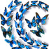 LiveGallery 72 PCS Removable 3D DIY Beautiful Butterfly Wall Decals Blue Butterflies Art Decor for Kids Bedroom