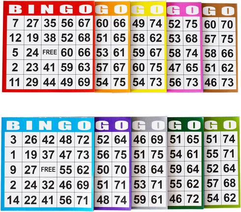1 -100 10 SEETOOOGAMES Bingo Paper Game Cards - Card Books of Sheets