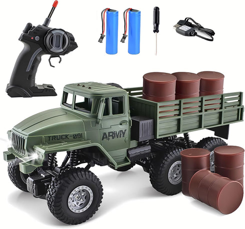 JPJCOOY RC Military Truck 6x6 Road Remote Control Car 1/16 Scale Remote