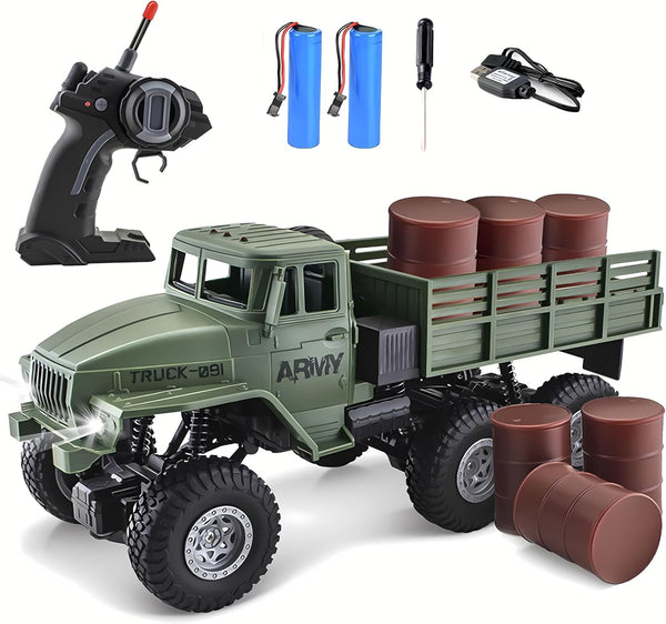 JPJCOOY RC Military Truck 6x6 Road Remote Control Car 1/16 Scale Remote