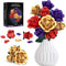 QIFUN Rose Bouquet Flowers Building Set, 501Pcs Red Purple Golden Roses Artificial Flowers