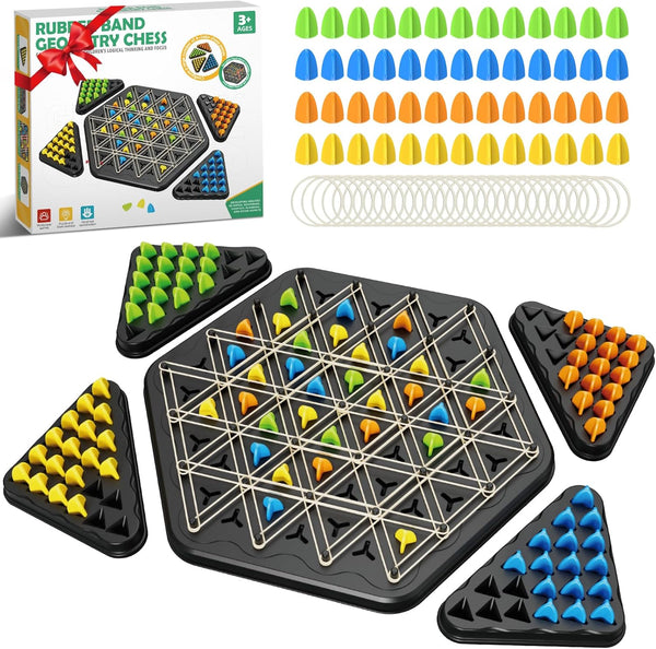 Triangle Chain Strategy Board Game: Portable Chain Triangle Chess Game for Family