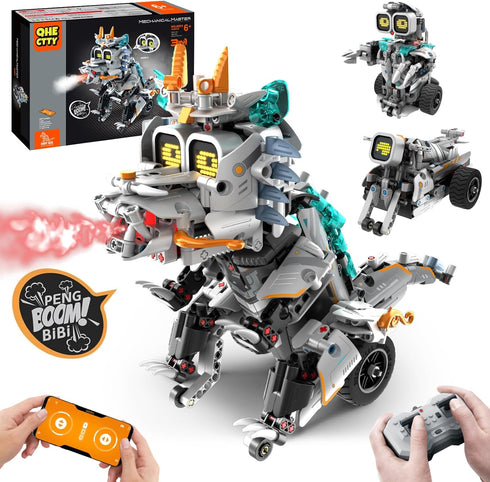 QHECTTY STEM Building Toys for Kids 6-14, Remote & APP Controlled 3in1 STEM