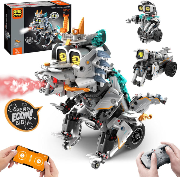 QHECTTY STEM Building Toys for Kids 6-14, Remote & APP Controlled 3in1 STEM