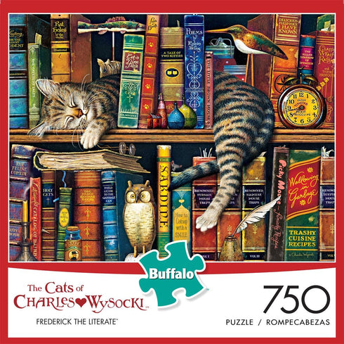 Buffalo Games - Charles Wysocki - Frederick the Literate - 750 Piece Jigsaw Puzzle Multicolor, 24"L X 18"W
