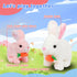 Hopearl Interactive Electronic Pet Plush Bunny - Hopping Rabbit with Carrot, Sounds, Movements for Toddlers, White, 7''