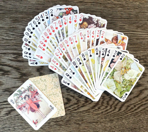 Flower Fairy Playing Cards, Vintage Children Book Illustration, Poker Deck of 55 Different Cards