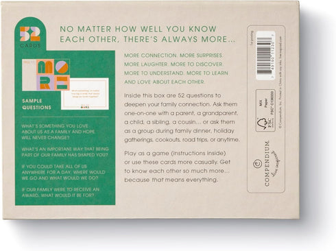 52 Communication Tell Me More: Family Edition - A Family Conversation Starter Game of Questions to Foster and Deepen