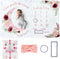 Baby Milestone Blanket - Monthly Milestone Blanket for Baby Girl, Custom Soft Fleece Photography Background, 60" X 40"