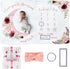 Baby Milestone Blanket - Monthly Milestone Blanket for Baby Girl, Custom Soft Fleece Photography Background, 60" X 40"