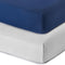 TILLYOU Mini Crib Fitted Sheets 2 Pack, Soft Jersey Knit Microfiber Playpen Bedding Sheet for Baby, Light Gray & Navy