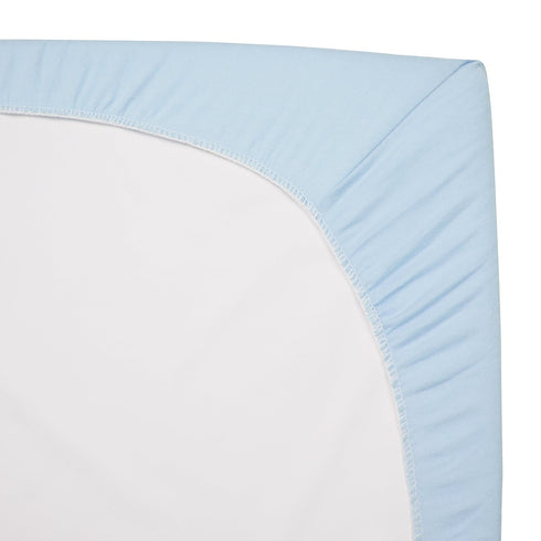 American Baby Company 2 Pack Fitted Pack and Play Sheets, 100% Natural Cotton, 39" x 27", Blue
