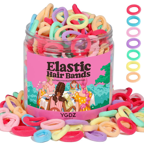 YGDZ Baby Hair Ties, 300pcs Elastic Toddler Hair Ties for Little Girls, Soft Ponytail Holders, Multicolor