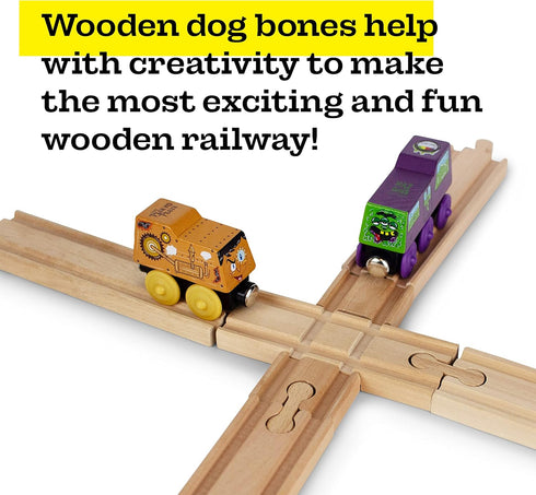 11 Pack Sets Pcs Deluxe Wooden Dog Bone Track Connector - Train Connector Pieces Compatible with All Wooden Train Track