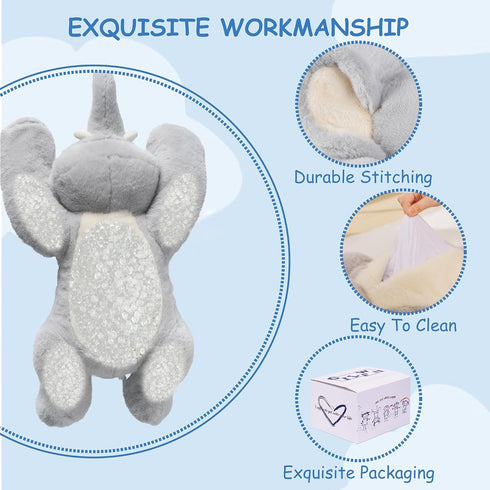 20.5" 3 lbs GILFWM Weighted Stuffed Animals Elephant - Cute Toy Pillow Plushie Gifts for Kids Boys Girls & Adults, Soft
