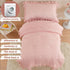 Cozyholy 4 Set Set Set Piece Textured Seersucker Toddler Bedding Girls Crib Sheets Pink Ruffle Baby Bed Comforter