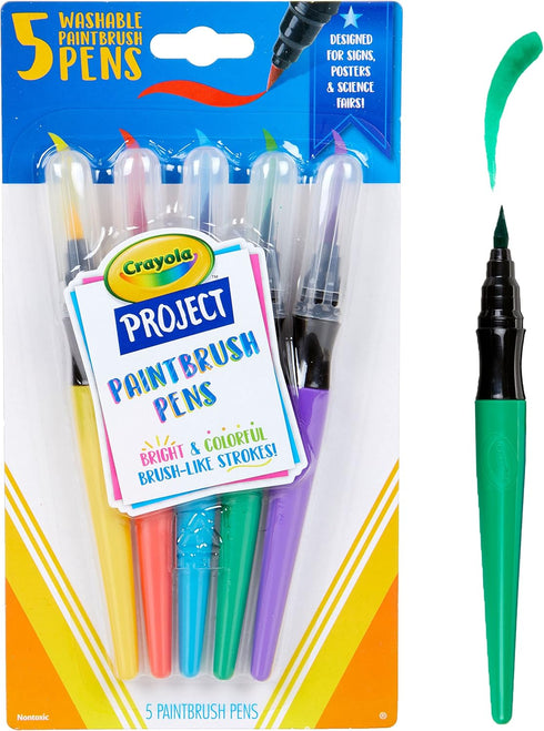 Crayola Washable No Drip Paint Brush Pens, Paint Set for Kids, 5 Count