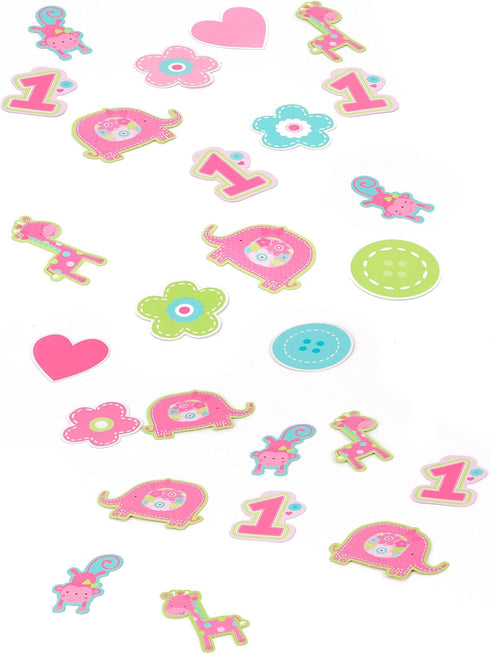 Amscan One Wild Girl 1st Birthday Table Decorating Kit, Medium, Pink