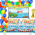155 Pcs O Fish Ally 1 Birthday Party Decorations, Gone Fishing Balloon Garland Kit, and Cake Cupcake Topper
