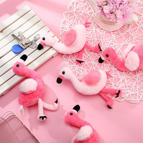 Skylety 8 Pcs 6 Inch Plush Flamingo Party Favors - Small Stuffed Animal Toy for Birthday Supplies