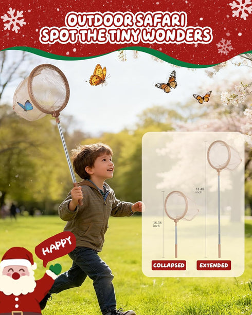 CUUCUVA 8 10 3+ Bug Catcher Kit for Kids Outdoor Explorer Kit with Insect Cage, Observation Box, Magnifying Glass, Toy