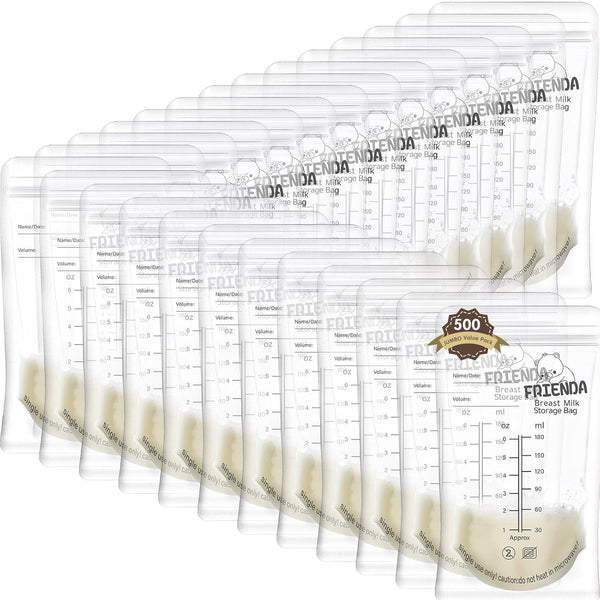 Frienda 500 Count Breastmilk Storage Bags 6 oz Breast Milk Bags for
