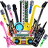 12 Pcs Inflatable Instruments, Rock Star Toy Set with Inflatable Guitar, Saxophone, Microphones for 80s 90s Party