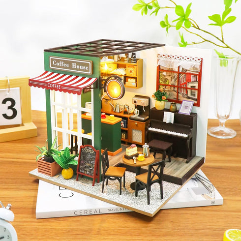 Spilay Dollhouse Miniature with Furniture, DIY Wooden Crafts Kit with Dust Cover and Music, 1:24 Scale Gift