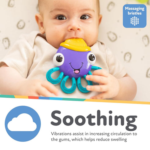 3+ Nuby Vibe-EEZ Vibrating Teether - Battery Powered - Textured Surface and Easy to Grasp Toy for Baby Teething Relief