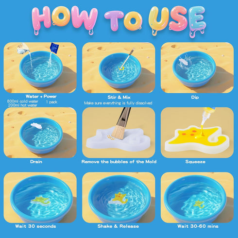 Albxiu 4-8-12, 22 22 3+ Aibxiu Magic Water Elf Toy Kit, Crafts for Kids Ages Aqua Fairy Water Gel with Gels, Sea