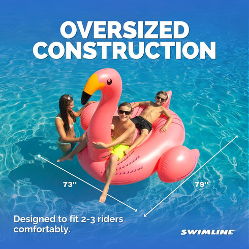 SWIMLINE 90627 Summer ORIGINAL Giant Inflatable Flamingo Pool Float | Stylish Ride-On Raft with Stable Wings & Legs |