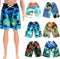 Bencailor 6 Pcs Doll Clothes Boy Doll Beach Shorts Tropical Print Swimsuit Accessories for Boy Dolls