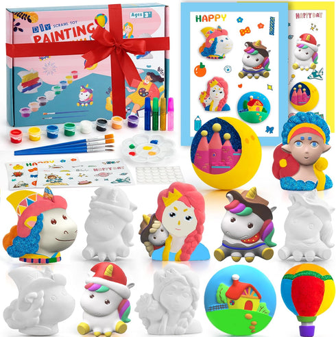 KODATEK 62 Pieces Unicorn Painting Kit, Arts and Crafts for Kids, DIY Creative Activity, Unicorn Toys Gift for Girls