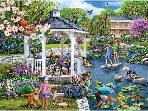 Bits and Pieces 4-in-1 Multi-Pack, 1000 Piece Jigsaw Puzzles for Adults, Each Measures 20" x 27" by Artist Mary Thompson