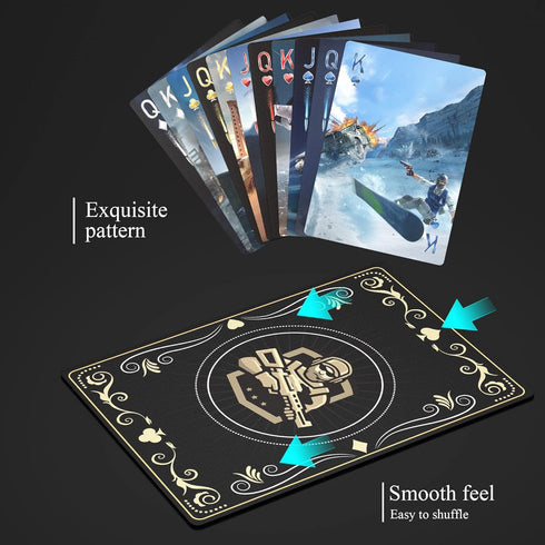 WJPC Warrior Gold Waterproof Playing Cards with Gift Box, Deck of Poker Cards for Indoor Outdoor Party Game