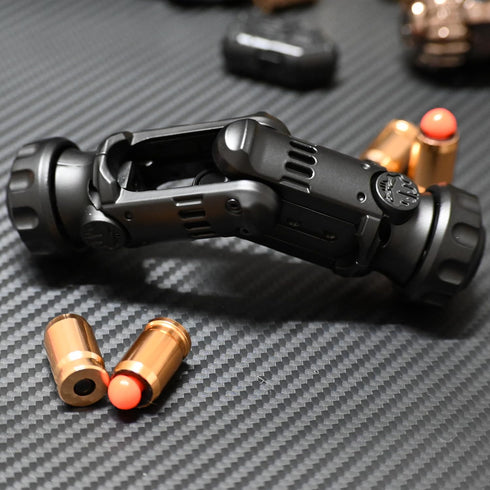 Generic (Black-Stye1) Metal EDC Fidget Gun for Adults - Silent Stress Relief Toy with Bullet Launcher & Tactile Slider