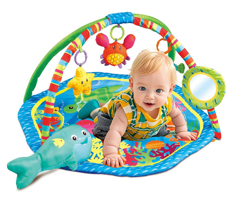(L30 W30 Inch) Baby Activity Play Gym Mats Ocean Park with Arches, Activity Toys, Animals Toys x