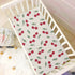 Burbuja 27 39 Fitted Crib Sheet for Girls and Boys, Cute Cherrys Soft Breathable Crib Sheet for Standard Crib